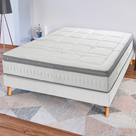 Matelas MEMOSPRING - 25 cm - ressorts ensachés et mémoire de forme